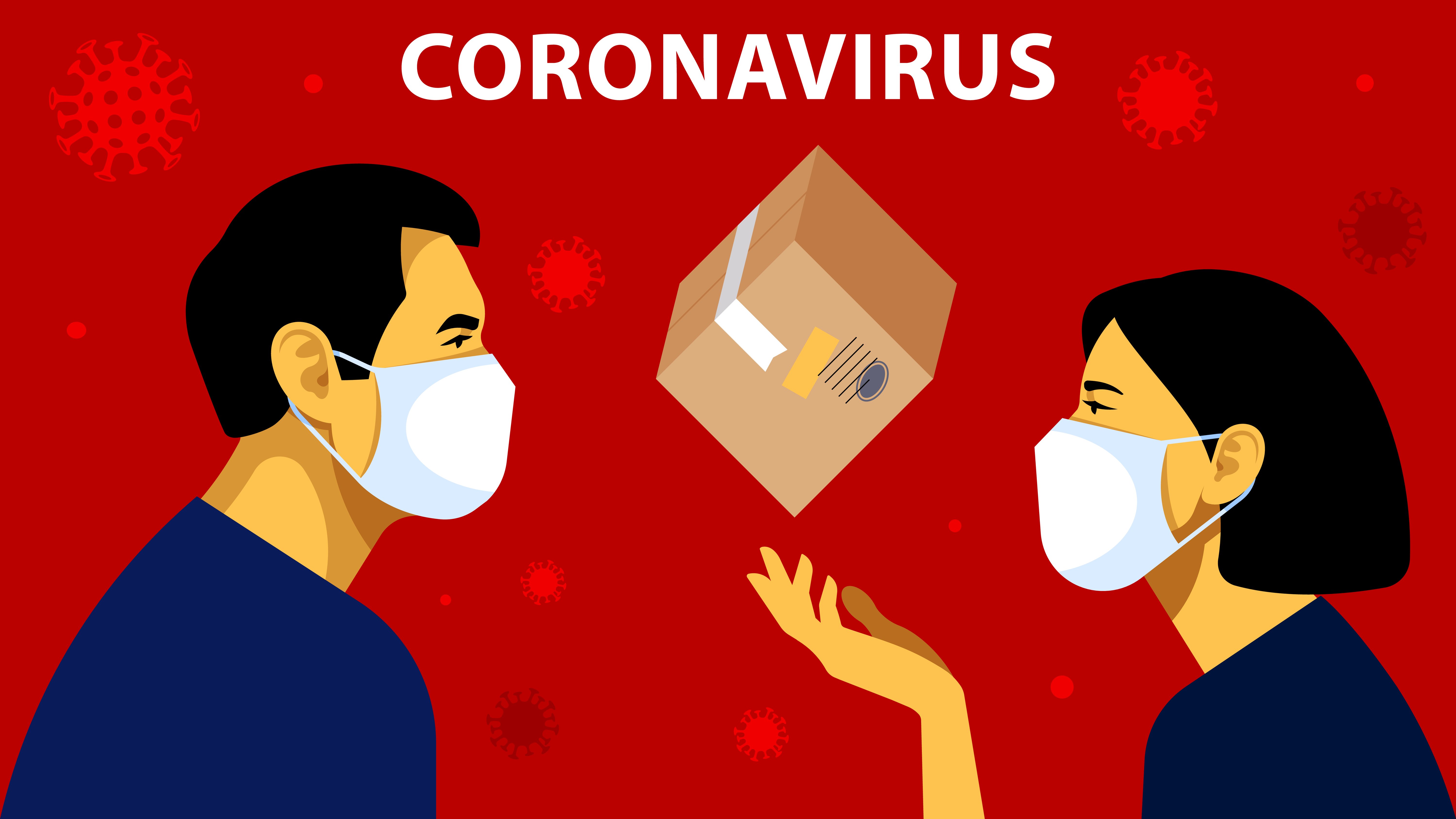 Coronavirus Illlustration with package