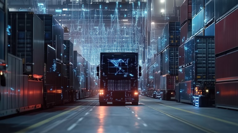 a freight truck showing grid lines to symbolize the future of ltl shipping