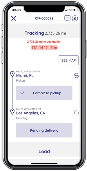 Cargobot Shipper App - tracking